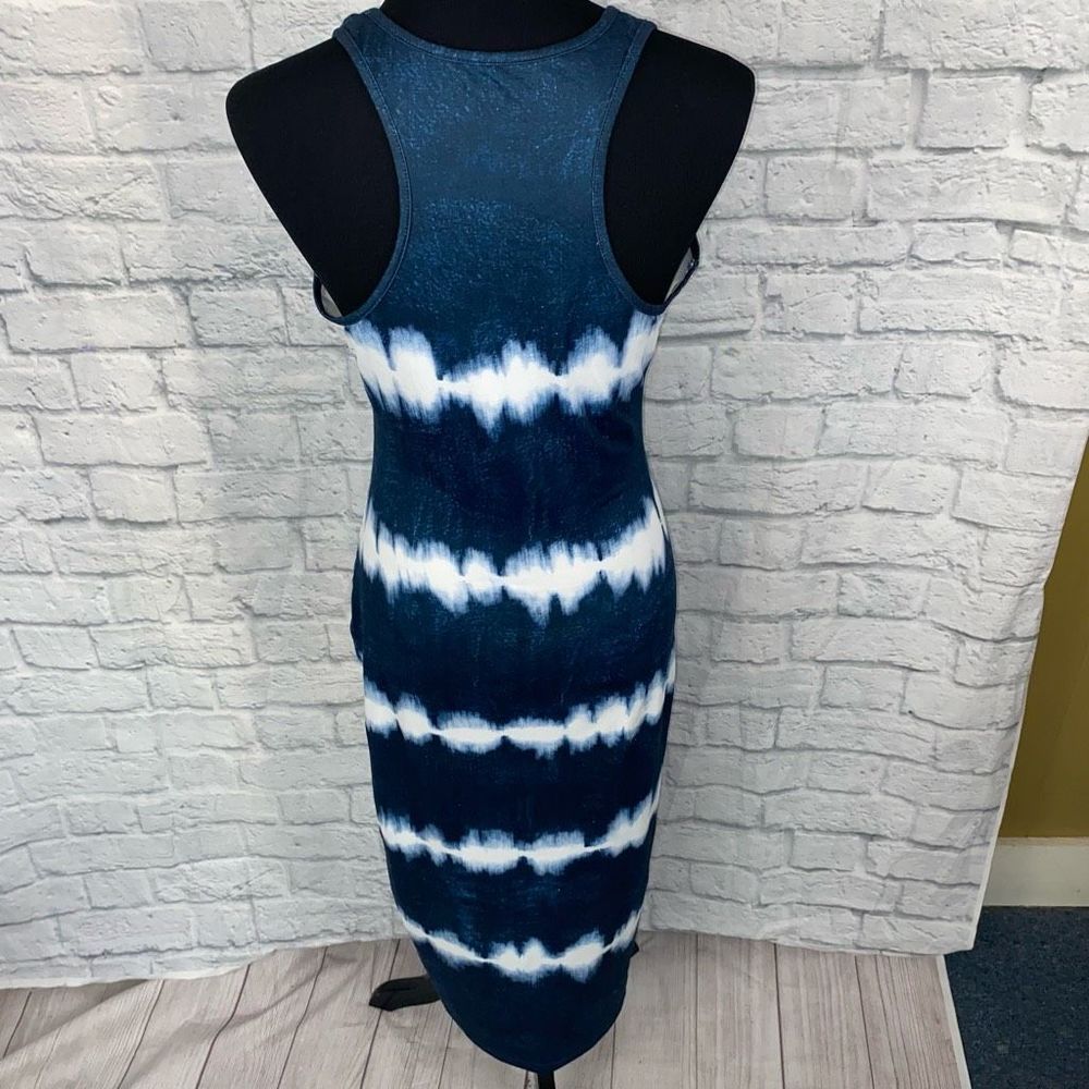Women’s tie dye tank top maxi dress blue & white sz L women - Picture 8 of 9